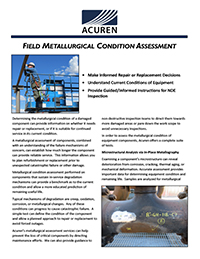 Field Metallurgical Condition Assessment brochure cover