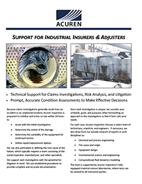 Support for Industrial Insurers and Independent Adjusters