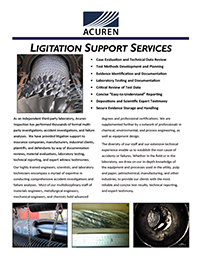 Litigation Support Services brochure cover