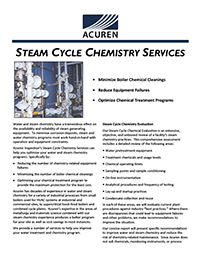 Steam Cycle Chemistry Services brochure cover